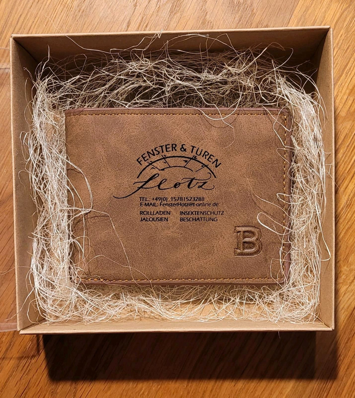 Personalized leather wallet