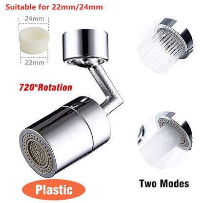 Universal 1080° swivel faucet aerator with swivel extension