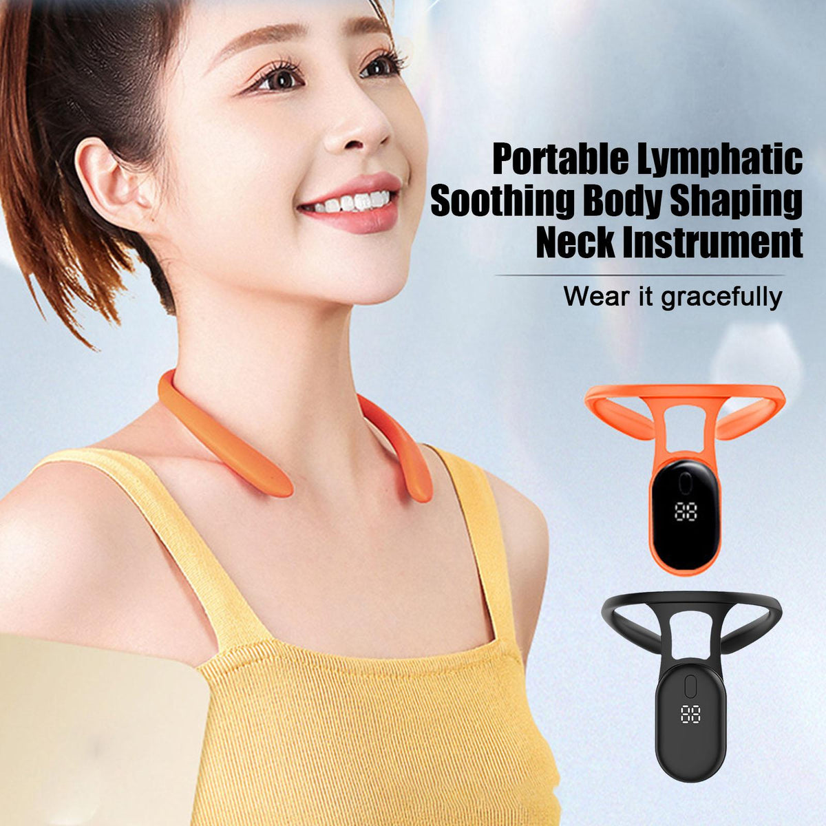Ultrasound instrument for lymphatic soothing of the neck 