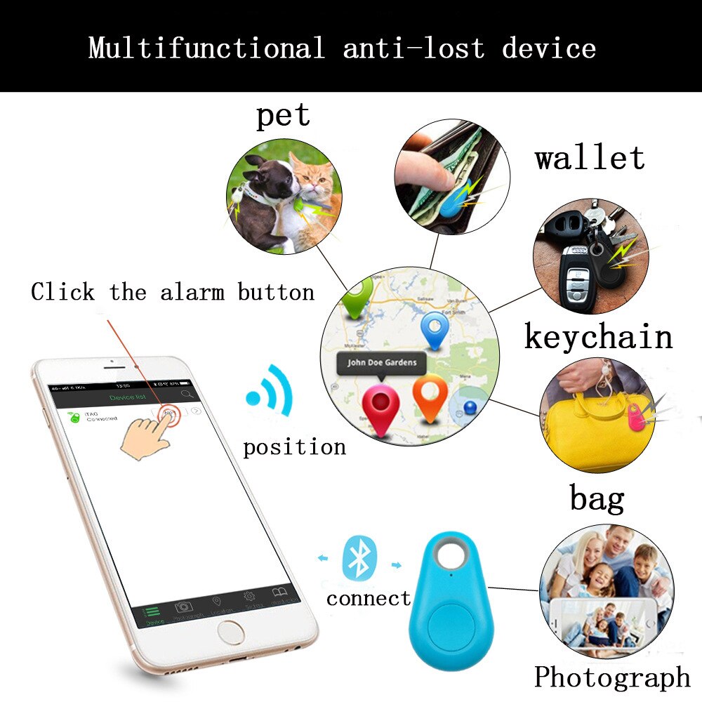 Bluetooth chip location detection pets children key