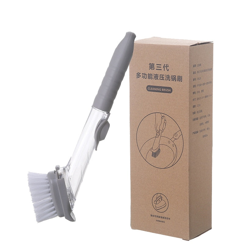 Dishwashing brush with integrated detergent dispenser
