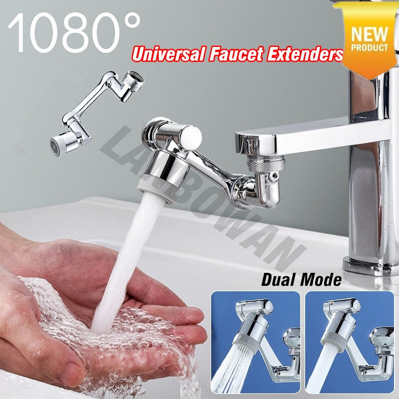 Universal 1080° swivel faucet aerator with swivel extension