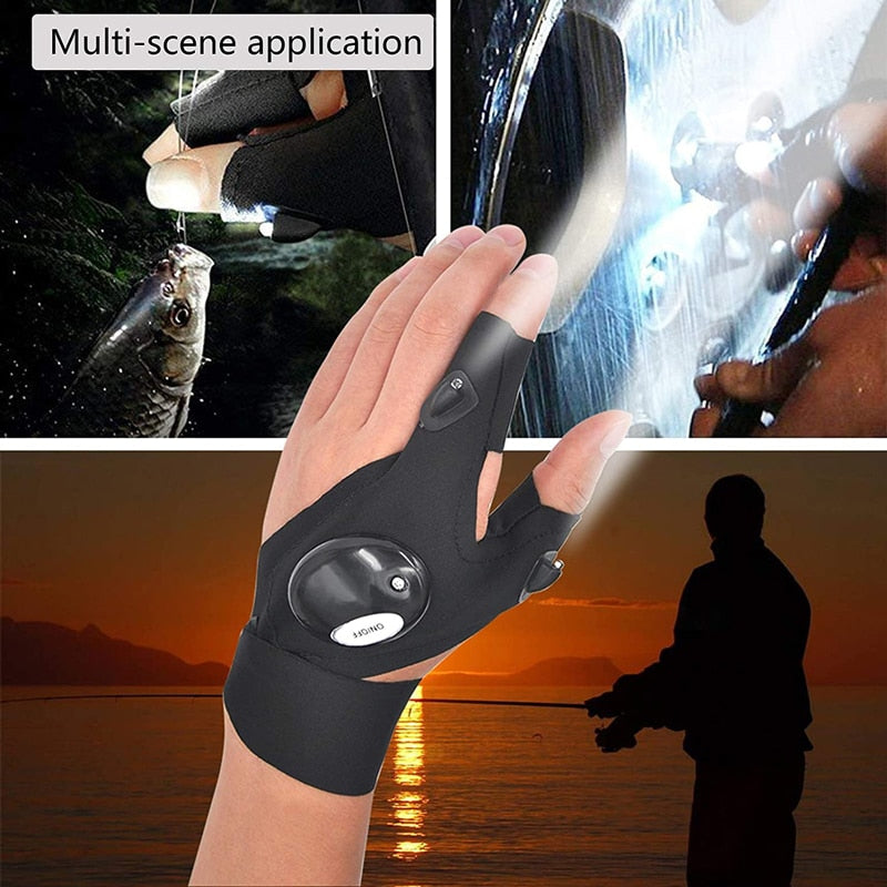 LED-Handschuhe mit wasserdichten Lichtern