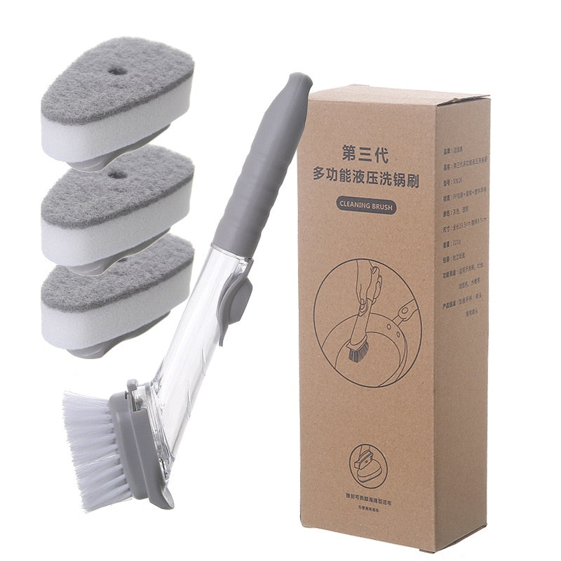 Dishwashing brush with integrated detergent dispenser