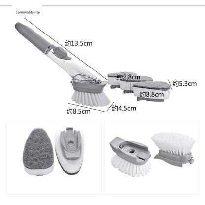 Dishwashing brush with integrated detergent dispenser