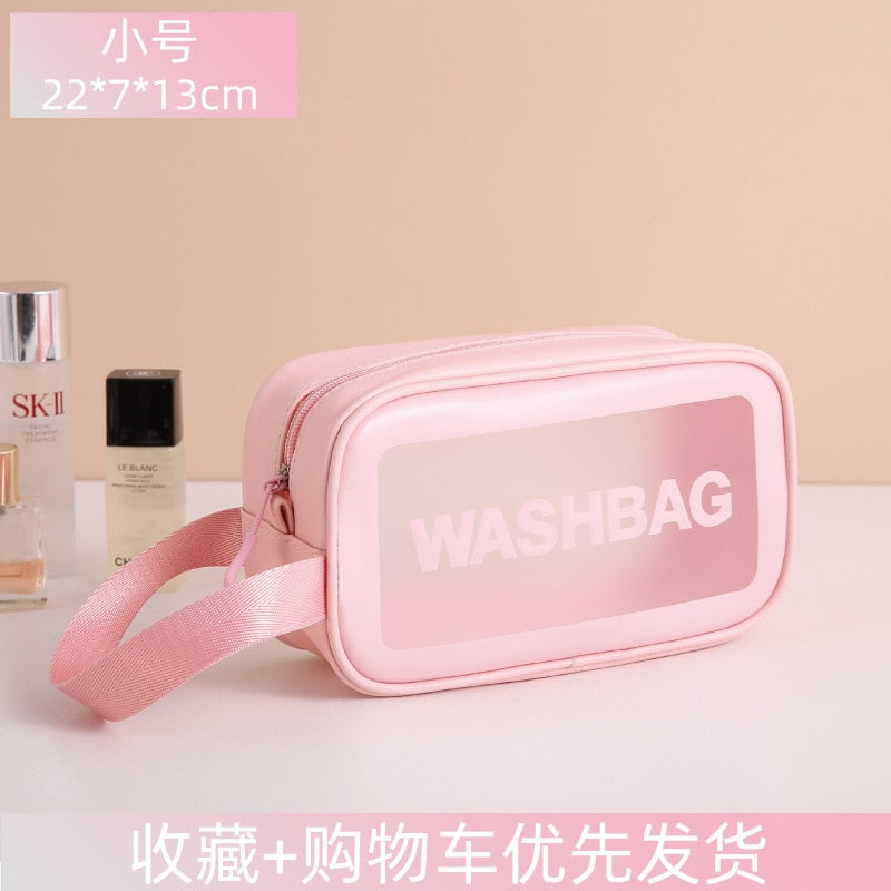 Große Leder Kosmetik Reise-Tasche