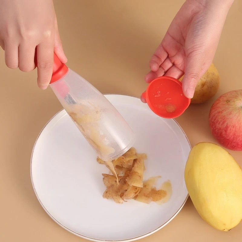 Lebensmittel-Schäler mit Mülleimer
