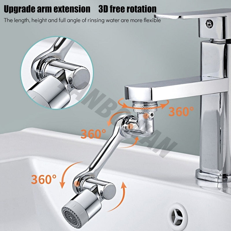 Universal 1080° swivel faucet aerator with swivel extension