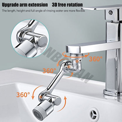 Universal 1080° swivel faucet aerator with swivel extension