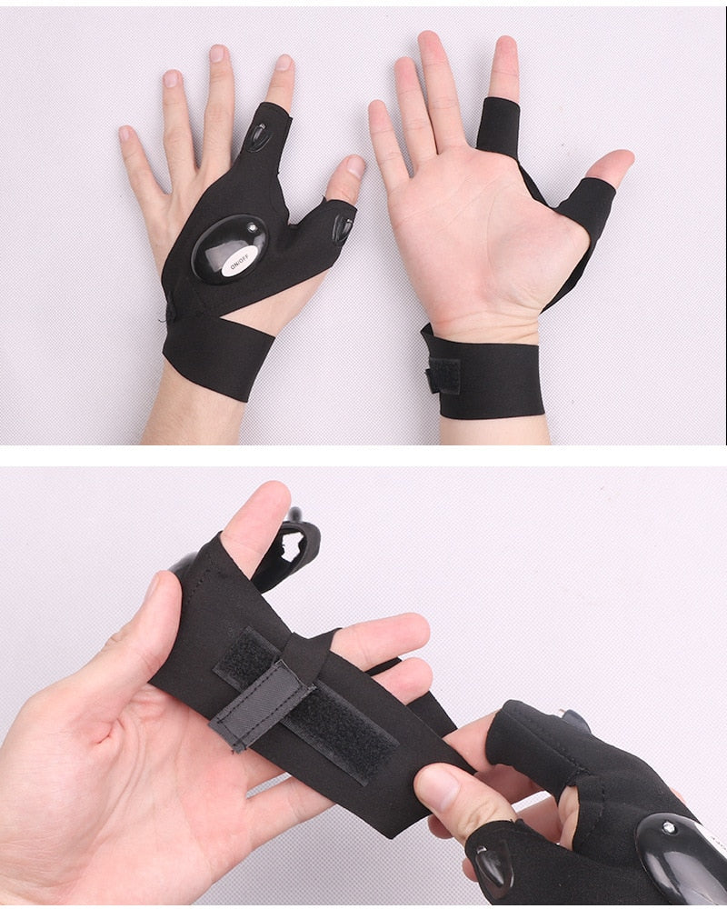 LED-Handschuhe mit wasserdichten Lichtern